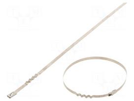 Cable tie | L: 260mm | W: 4.6mm | stainless steel AISI 304 | 445N