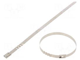 Cable tie | L: 260mm | W: 7.9mm | stainless steel AISI 304 | 1112N