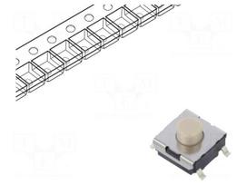 Microswitch TACT | SPST-NO | Pos: 2 | 0.05A/24VDC | SMT | none | 1.47N