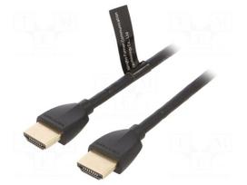 Cable | HDMI plug,both sides | PVC | HDMI 2.0 | 0.5m | black | 32AWG