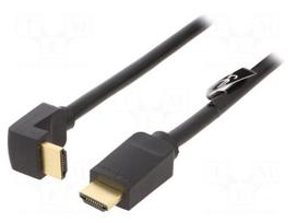 Cable | HDMI plug,HDMI plug 90° up/down | PVC | HDMI 2.0 | 3m | black