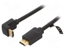 Cable | HDMI plug,HDMI plug 90° up/down | PVC | HDMI 2.0 | 2m | black