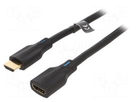 Cable | HDMI socket,HDMI plug | PVC | HDMI 2.1 | 1m | black | 28AWG