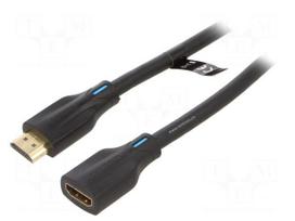 Cable | HDMI socket,HDMI plug | PVC | HDMI 2.1 | 2m | black | 28AWG
