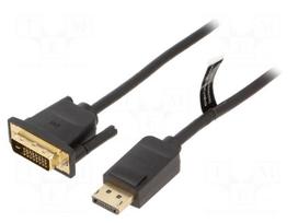 Cable | DisplayPort plug,DVI-D (24+1) plug | Len: 1.5m | black