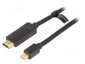 Cable | HDMI plug,mini DisplayPort plug | PVC | Len: 2m | black
