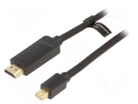Cable | HDMI plug,mini DisplayPort plug | PVC | Len: 3m | black
