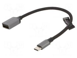 Cable | USB 2.0 | USB A socket,USB C plug | nickel plated | 0.15m