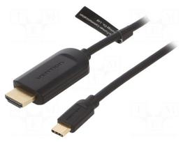 Adapter | HDMI 1.4 | HDMI plug,USB C plug | gold-plated | 2m | PVC