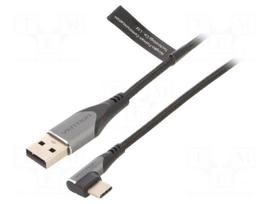 Cable | USB 2.0 | USB A plug,USB C angled plug | nickel plated