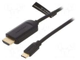 Adapter | HDMI 1.4 | HDMI plug,USB C plug | gold-plated | 1.5m | PVC
