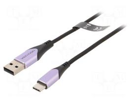 Cable | USB 2.0 | USB A plug,USB C plug | nickel plated | 1.5m | black
