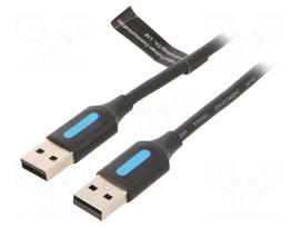 Cable | USB 2.0 | USB A plug,both sides | nickel plated | 1.5m | black