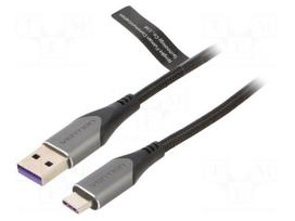Cable | USB 2.0 | USB A plug,USB C plug | nickel plated | 0.5m | black