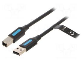 Cable | USB 2.0 | USB A plug,USB B plug | nickel plated | 1.5m | black