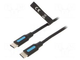 Cable | USB 2.0 | USB C plug,both sides | nickel plated | 0.5m | black