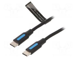 Cable | USB 2.0 | USB C plug,both sides | nickel plated | 1m | black