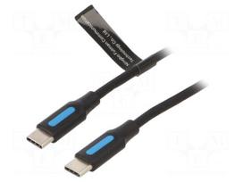 Cable | USB 2.0 | USB C plug,both sides | nickel plated | 2m | black