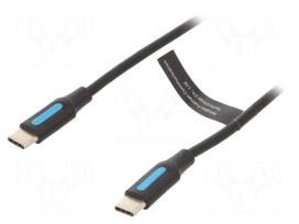 Cable | USB 2.0 | USB C plug,both sides | nickel plated | 3m | black