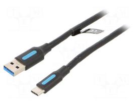 Cable | USB 3.0 | USB A plug,USB C plug | nickel plated | 0.5m | black