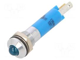 Indicator: LED | prominent | blue | 24VDC | Ø8mm | IP67 | connectors