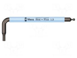 Wrench: hex key | Hex Plus,spherical | HEX 1.5mm | Overall len: 50mm