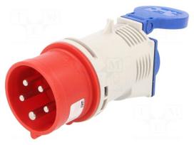 Transition: adapter | male/female | 16A | 230VAC | IEC 60309 | Schuko