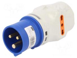 Transition: adapter | male/female | 16A | 230VAC | IEC 60309 | IP20