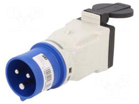 Transition: adapter | male/female | 16A | 230VAC | IEC 60309 | IP44
