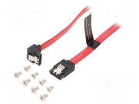 Cable: SATA | SATA plug,both sides | 0.5m | red | Core: Cu,tinned