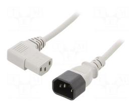 Cable | 3x0.75mm2 | IEC C13 female angled right,IEC C14 male | PVC