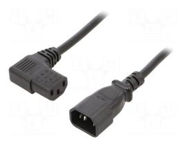Cable | 3x1mm2 | IEC C13 female angled right,IEC C14 male | PVC