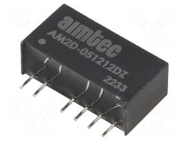 Converter: DC/DC | 2W | Uin: 4.5÷5.5VDC | Uout: 12VDC | Uout2: 12VDC