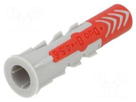 Plastic anchor | without screw | 8x40 | DUOPOWER | 100pcs | 8mm