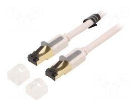 Patch cord | S/FTP | Cat 7 | RJ45 plug,both sides | Cu | 3m | PVC | grey
