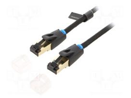 Patch cord | S/FTP | Cat 8 | RJ45 plug,both sides | Cu | 5m | PVC | black