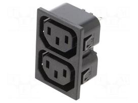 Connector: AC supply | female | socket | 250VAC | 10A | UL94V-0