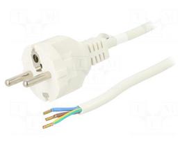 Cable | 3x0.75mm2 | CEE 7/7 (E/F) plug,cables | PVC | 1.5m | white | 16A