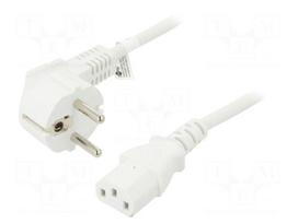 Cable | 3x1mm2 | CEE 7/7 (E/F) plug angled,IEC C13 female | PVC | 5m