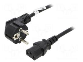 Cable | 3x1mm2 | CEE 7/7 (E/F) plug angled,IEC C13 female | PVC | 3m
