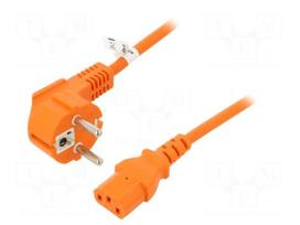 Cable | 3x1mm2 | CEE 7/7 (E/F) plug angled,IEC C13 female | PVC | 5m