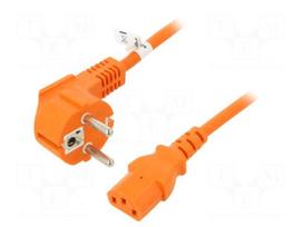 Cable | 3x1mm2 | CEE 7/7 (E/F) plug angled,IEC C13 female | PVC | 3m