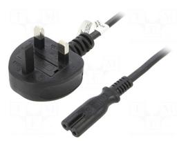 Cable | 3x0.75mm2 | BS 1363 (G) plug,IEC C7 female | PVC | 1.8m | 2.5A