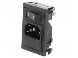 Connector: AC supply | socket | male | 10A | 250VAC | C14 (E) | IEC 60320
