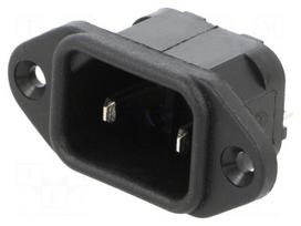 Connector: AC supply | socket | male | 10A | 250VAC | C18 | Mat: polyamide