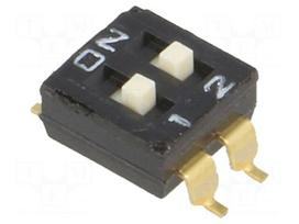 Switch: DIP-SWITCH | Poles number: 2 | ON-OFF | 0.025A/24VDC | Pos: 2