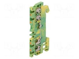 Splice terminal: rail | spring clamp | yellow-green | wemid | 1.5mm2