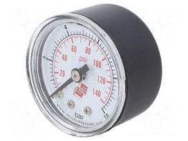 Manometer | 0÷10bar | rear connection | Thread: G 1/8" | 40mm | plastic