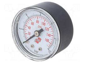 Manometer | 0÷12bar | rear connection | Thread: G 1/8" | 40mm | plastic