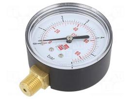 Manometer | 0÷6bar | bottom connection | Thread: G 1/4" external